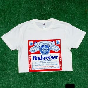 Budweiser cropped top shirt